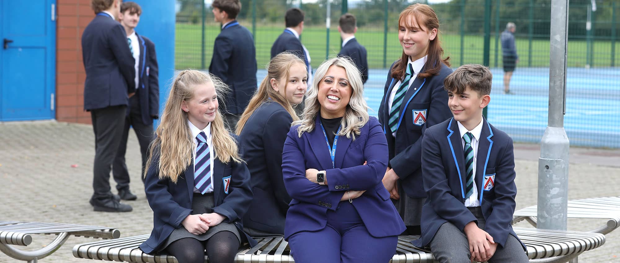 Pupils and Headteacher at The Maelor School