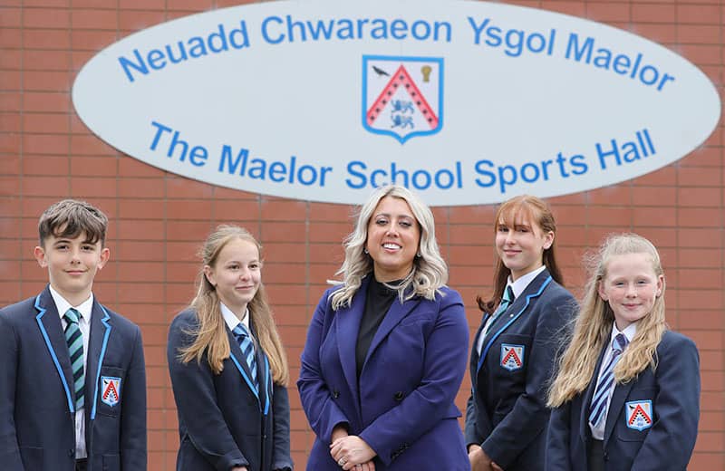 Pupils and Headteacher at The Maelor School