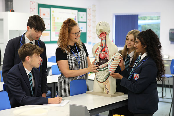 Students in science class
