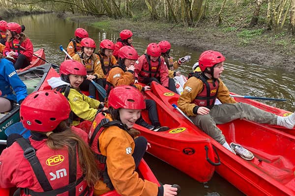 Wrexham pupils on canoe field trip