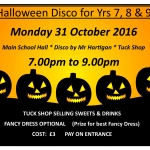 HALLOWEEN DISCO for Yrs 7, 8 & 9