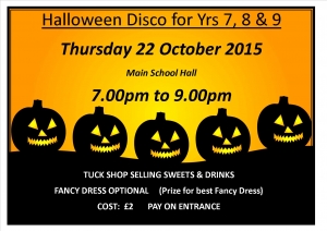 Yr 7, 8 & 9 Halloween Disco